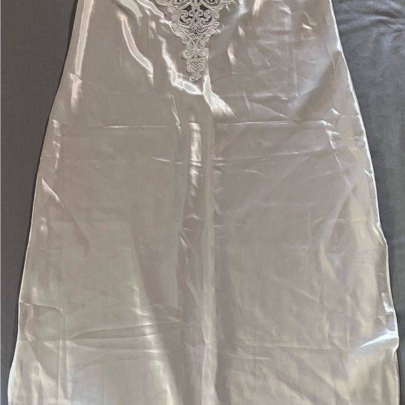 Vintage California Dynasty Satin Camisole Nightgown Lingerie Sz L White - Picture 4 of 12
